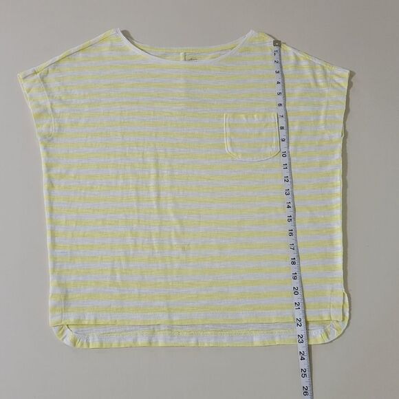 Loft Ann Taylor Yellow Stripe Cap Sleeve  Pullover Top - Picture 5 of 15